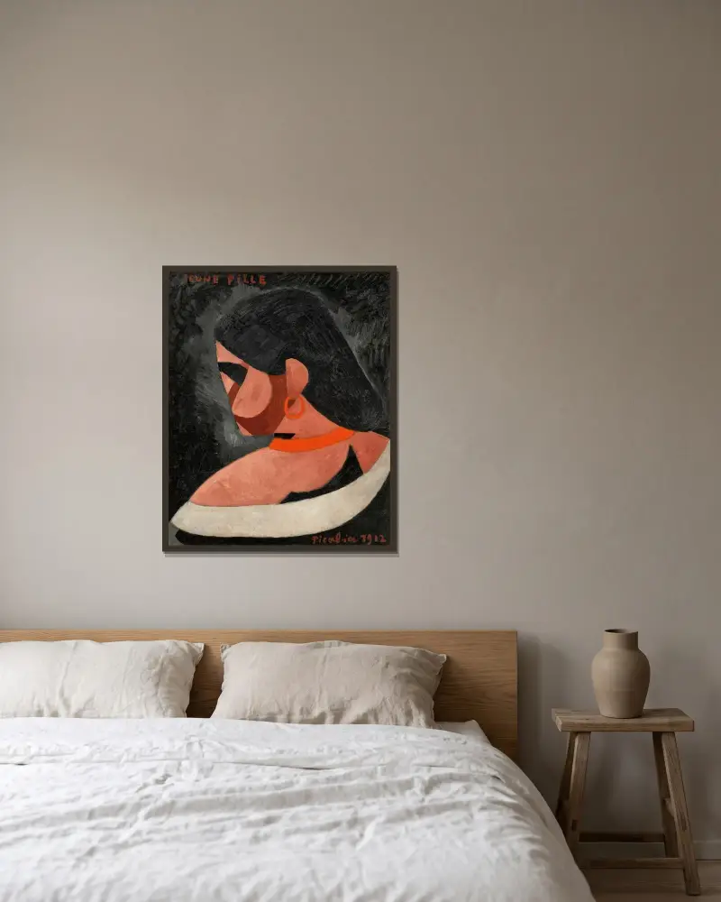 Ung flicka av Francis Picabia inramad på en vägg