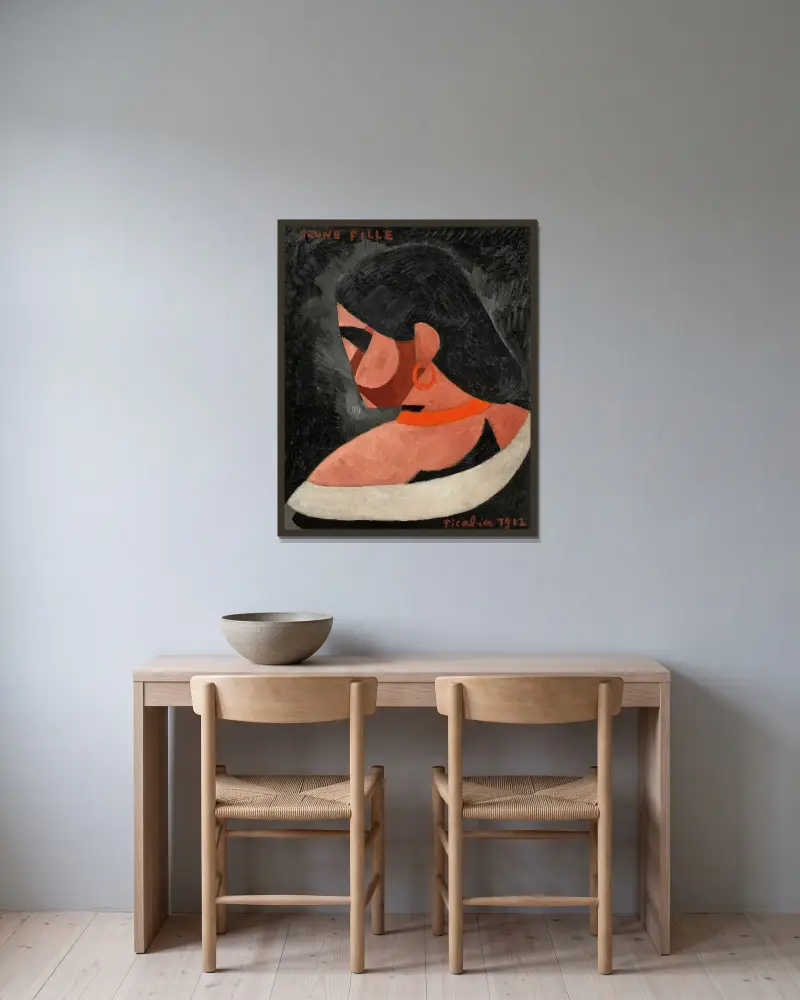Ung flicka av Francis Picabia inramad på en vägg