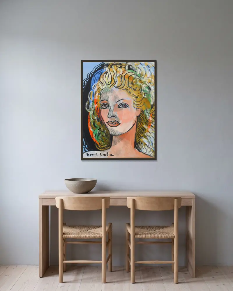 Die Blonde von Francis Picabia gerahmt an einer Wand