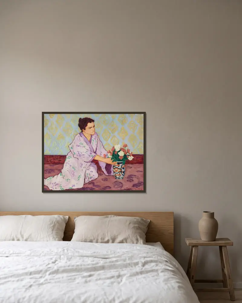 Buketten, Saint-Tropez av Francis Picabia inramad på en vägg