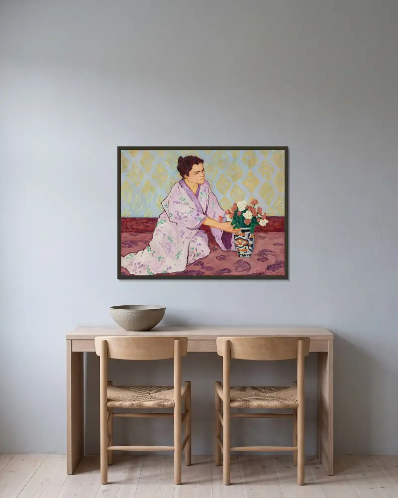 Buketten, Saint-Tropez av Francis Picabia inramad på en vägg