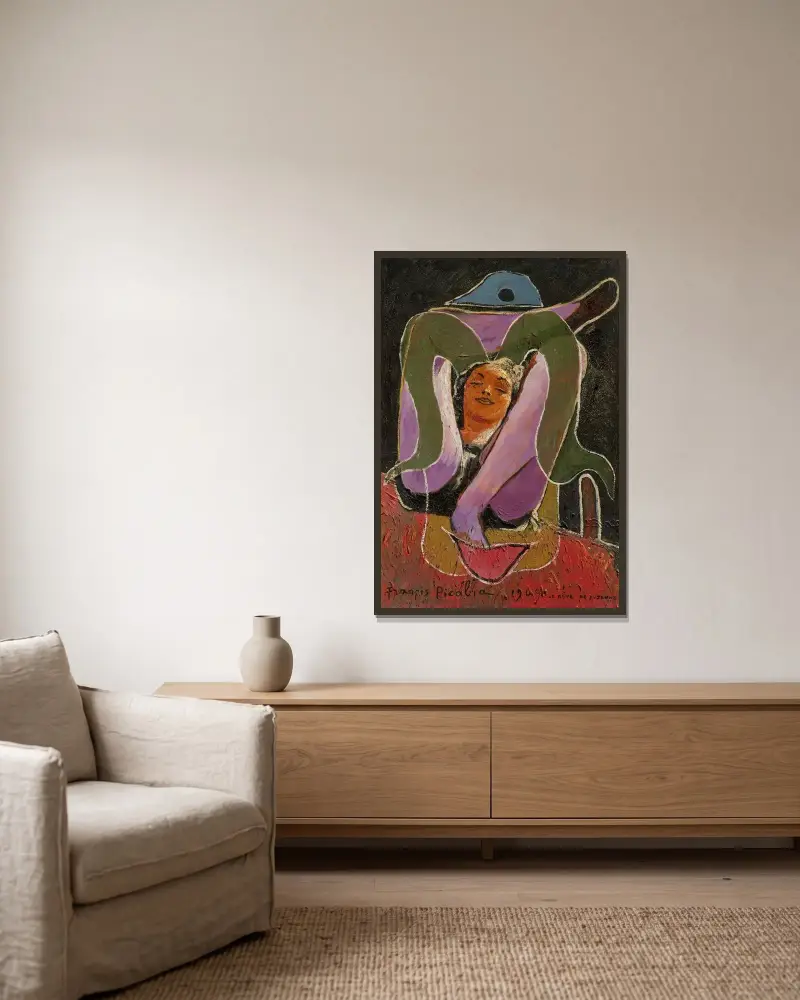 Susannes dröm av Francis Picabia inramad på en vägg