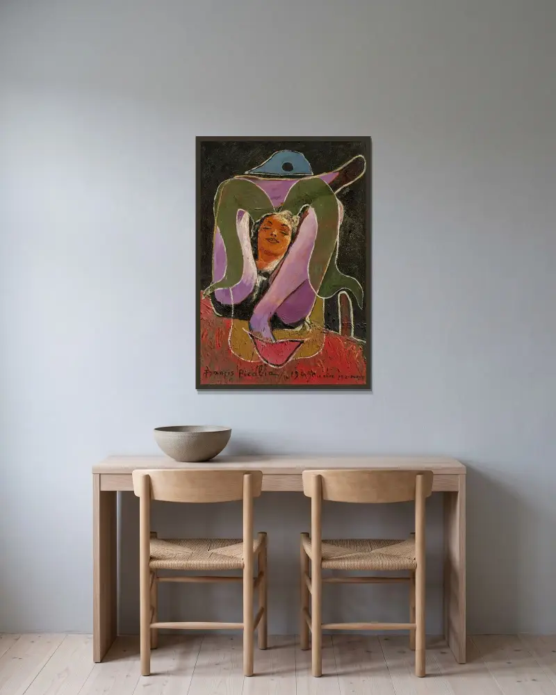 Susannes dröm av Francis Picabia inramad på en vägg