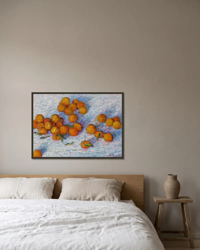 Apelsinerna av Francis Picabia inramad på en vägg