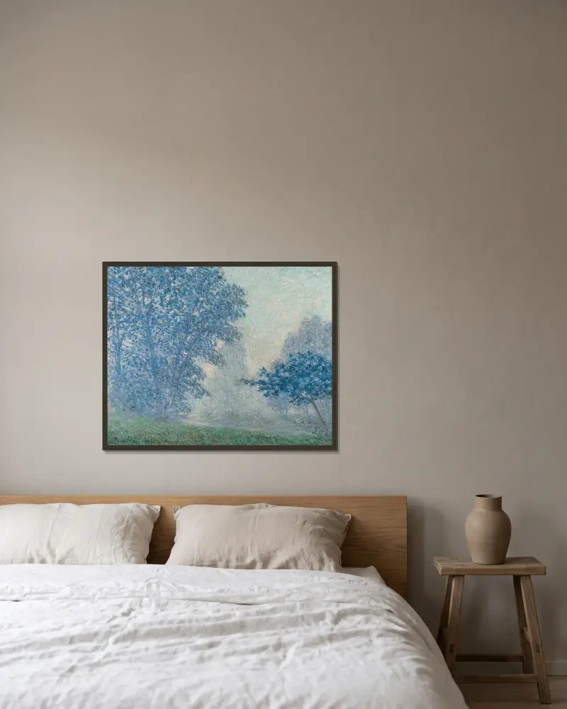 Solen genom dimman, Montigny av Francis Picabia inramad på en vägg