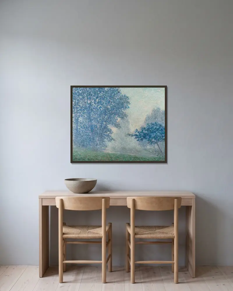 Solen genom dimman, Montigny av Francis Picabia inramad på en vägg