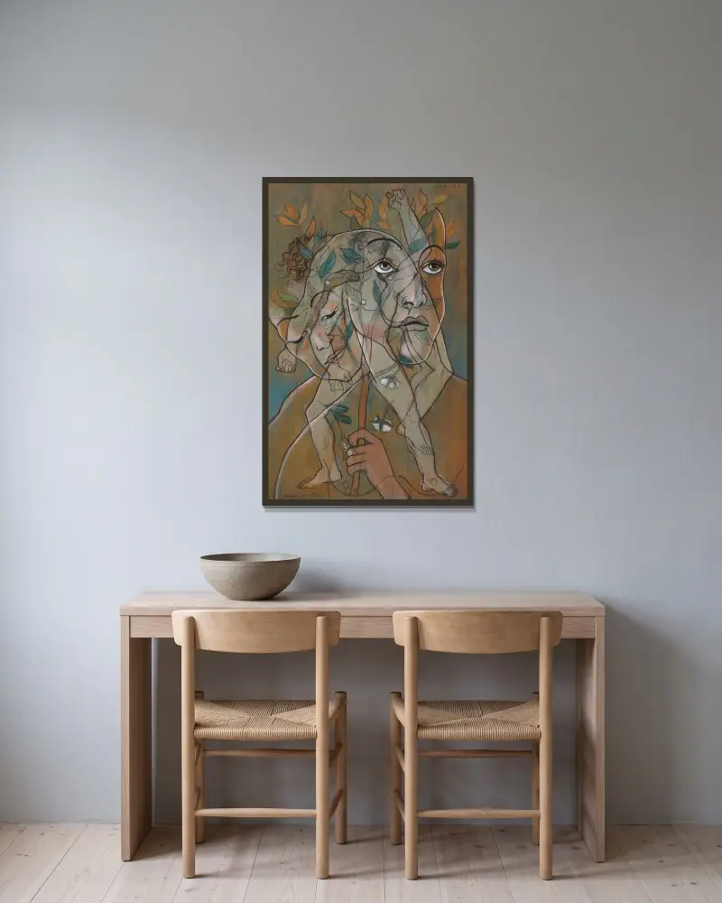 Ligustri av Francis Picabia inramad på en vägg