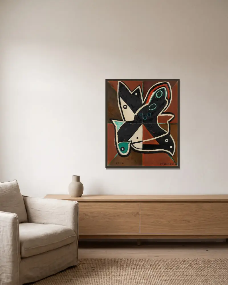 Lu-Li av Francis Picabia inramad på en vägg