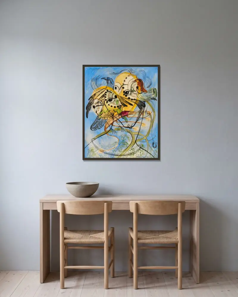 Manucode von Francis Picabia gerahmt an einer Wand