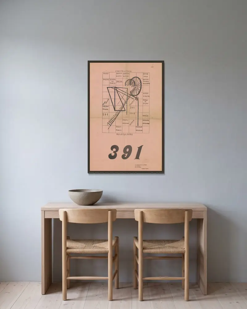 Cząsteczkowy, Francis Picabia w ramie na ścianie