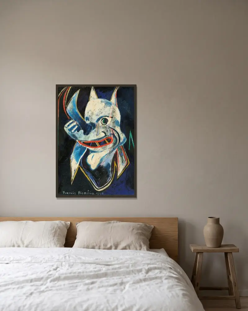 Monstre av Francis Picabia inramad på en vägg