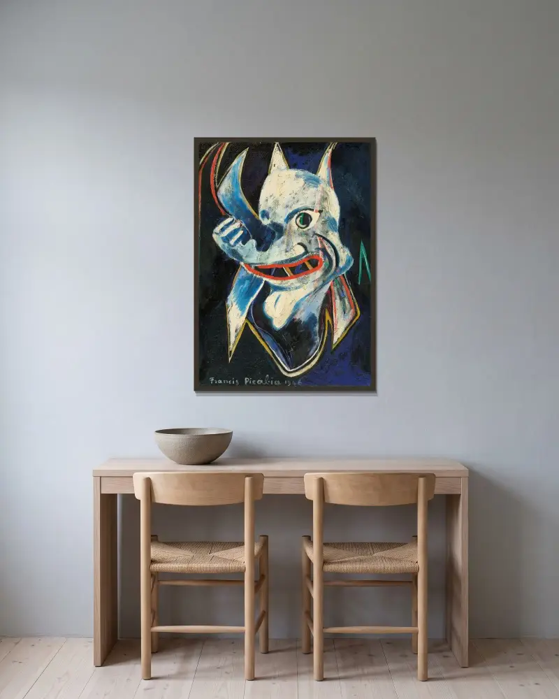Monstre av Francis Picabia inramad på en vägg