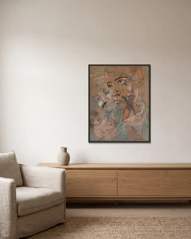 Myrte av Francis Picabia inramad på en vägg