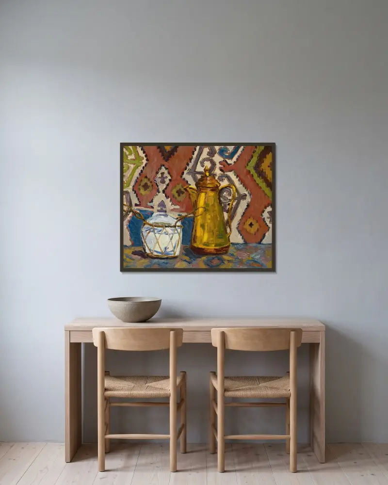 Stilleben av Francis Picabia inramad på en vägg