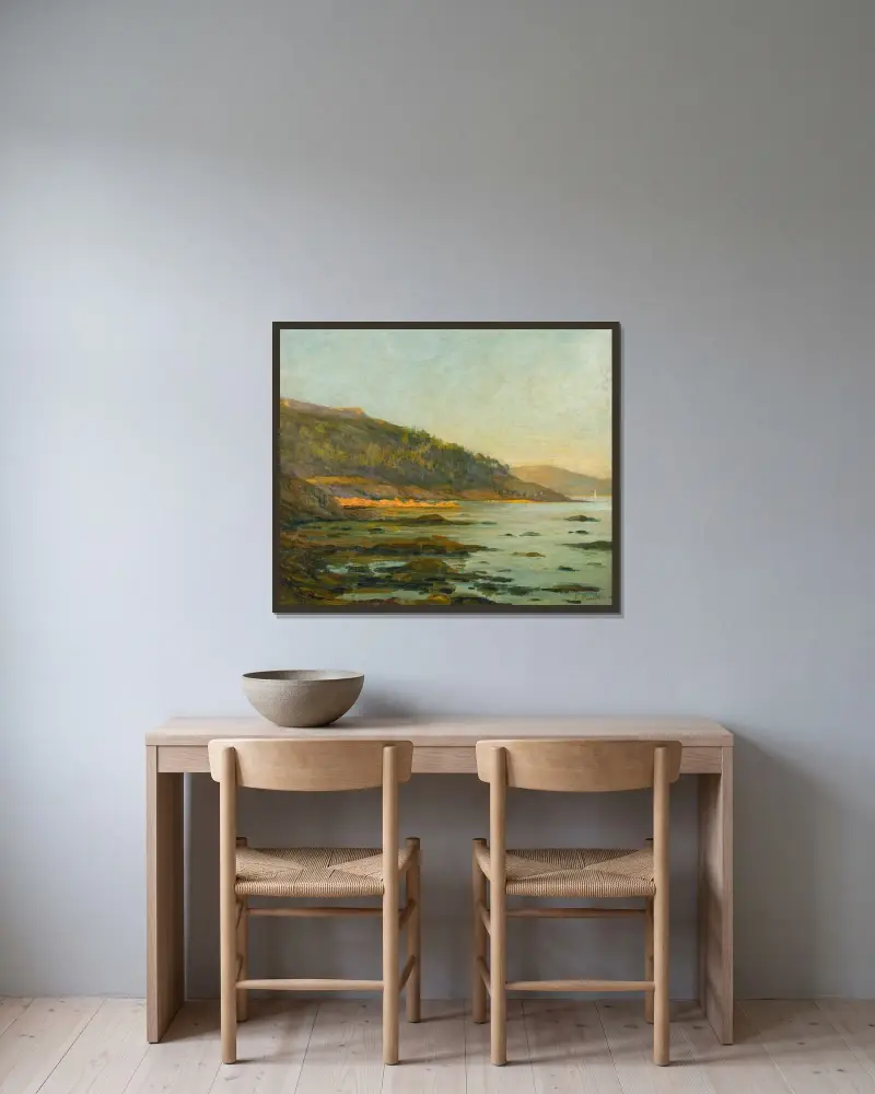 Landskap av Francis Picabia inramad på en vägg