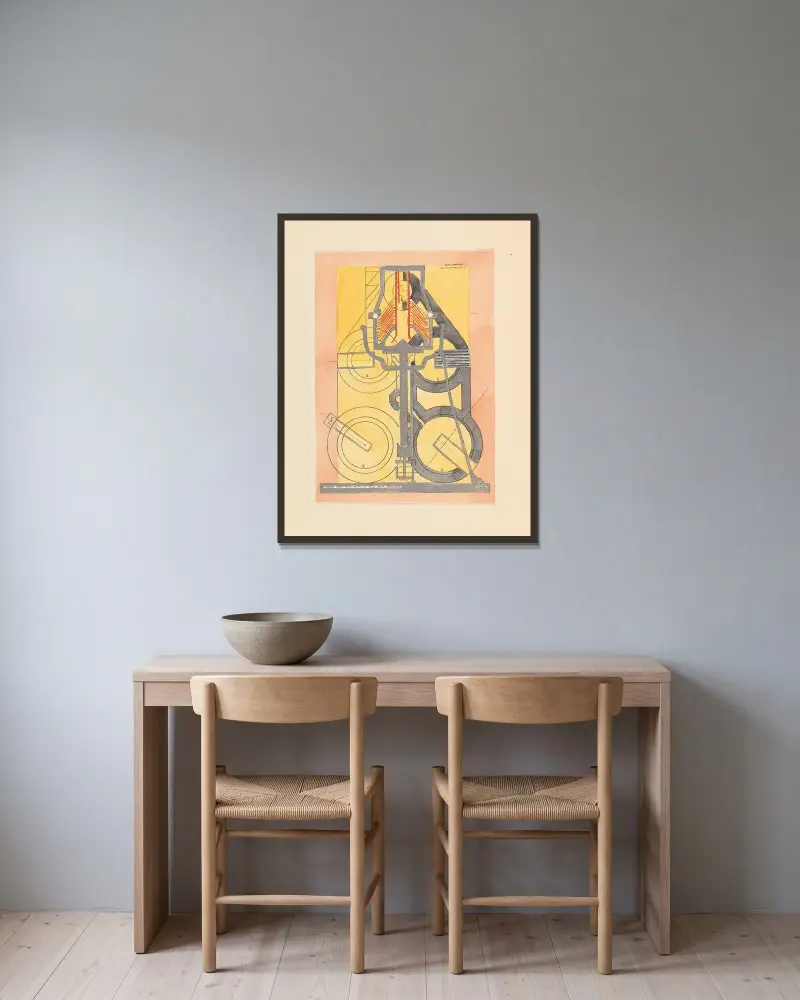 Liten ensamhet bland solar av Francis Picabia inramad på en vägg