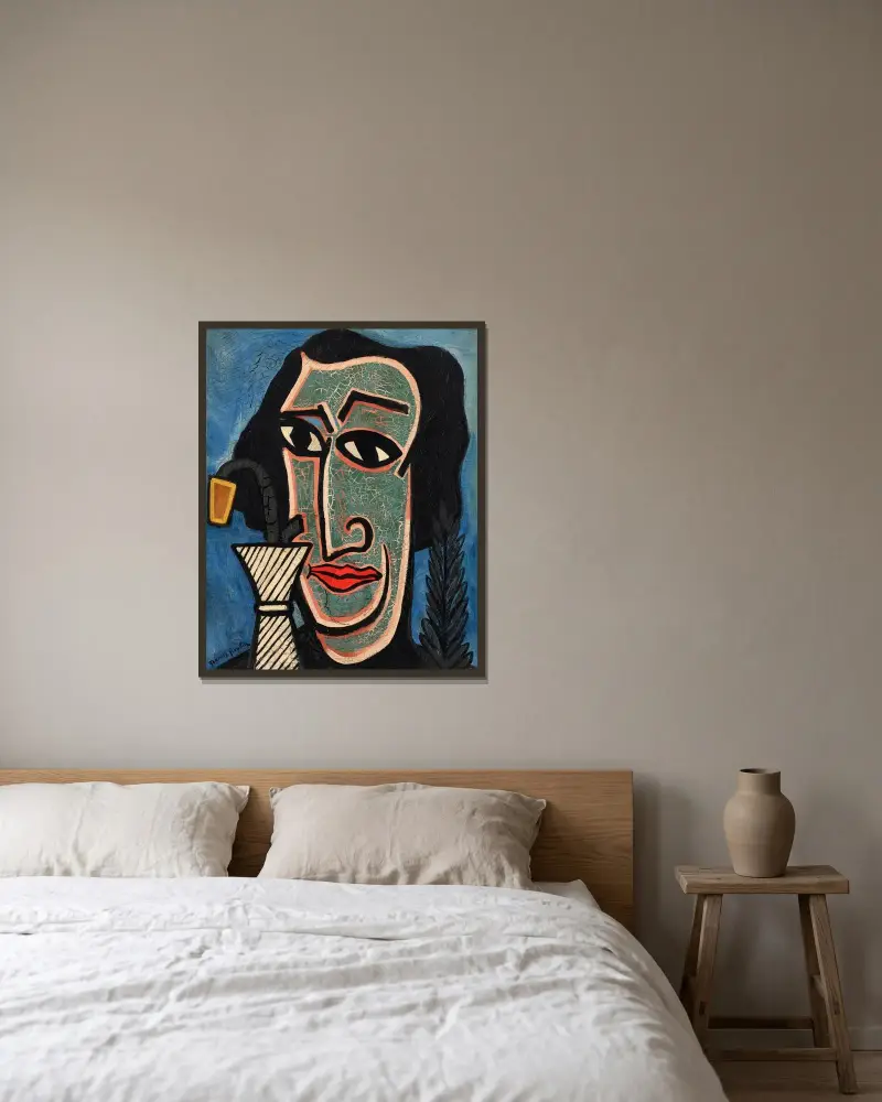 Spansk poet av Francis Picabia inramad på en vägg