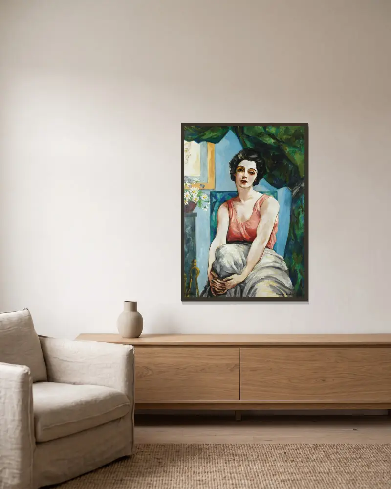 Porträt von Yvette von Francis Picabia gerahmt an einer Wand