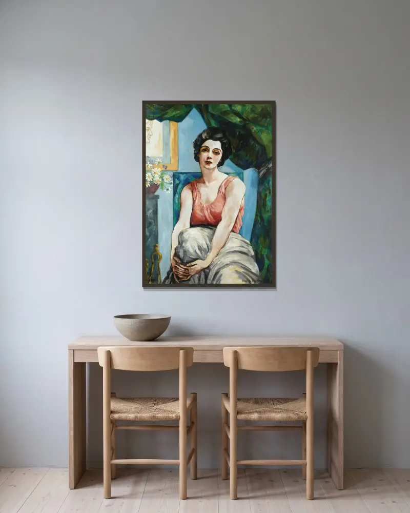 Porträt von Yvette von Francis Picabia gerahmt an einer Wand