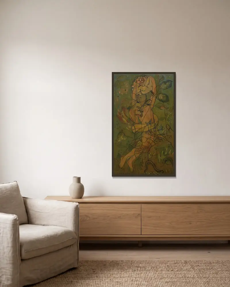 Rubi av Francis Picabia inramad på en vägg