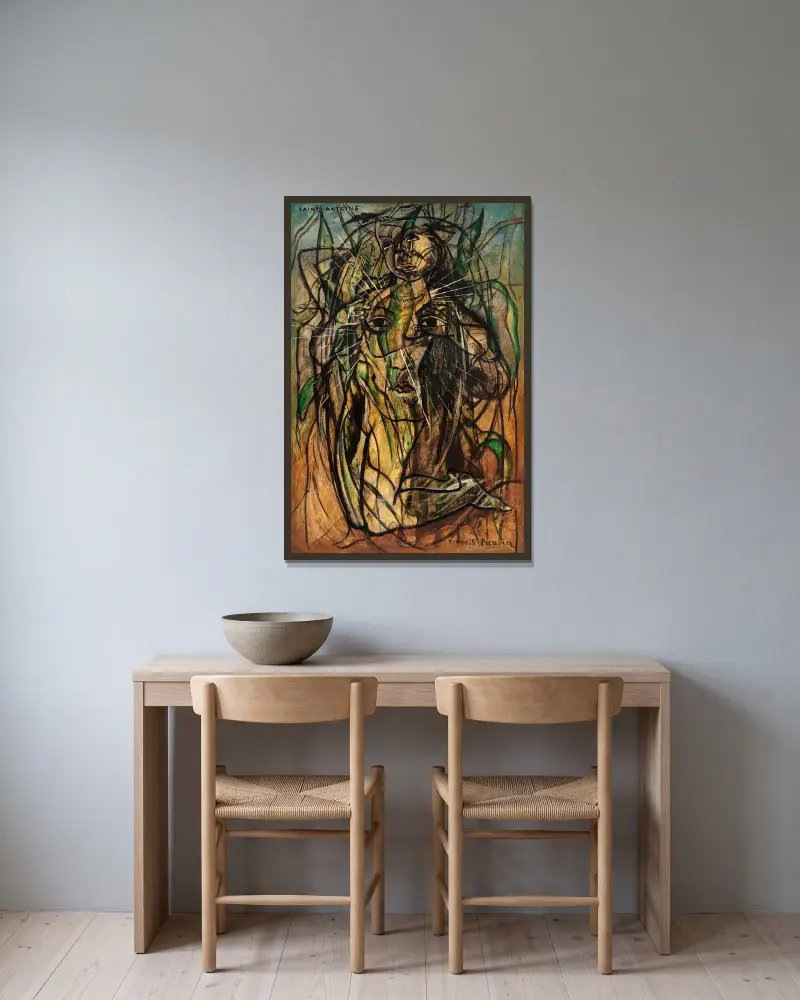 Saint Antoine av Francis Picabia inramad på en vägg