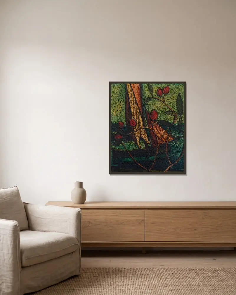 Utan titel av Francis Picabia inramad på en vägg