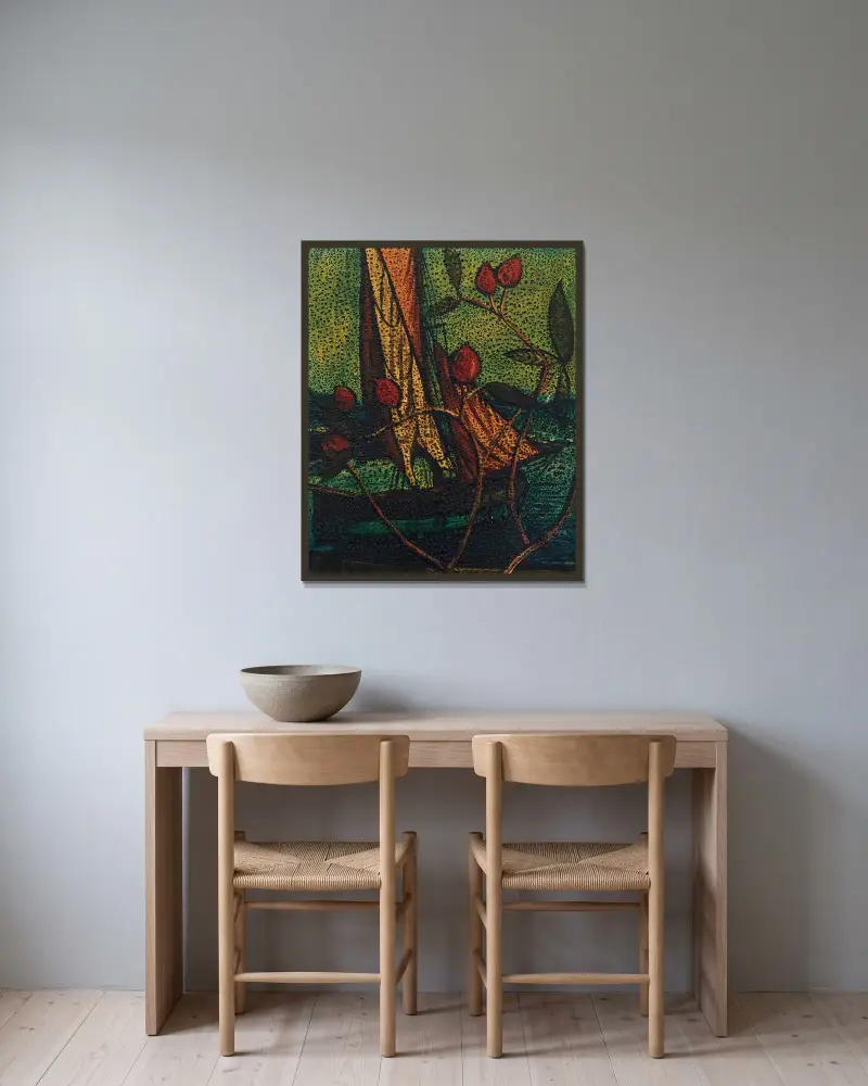 Utan titel av Francis Picabia inramad på en vägg