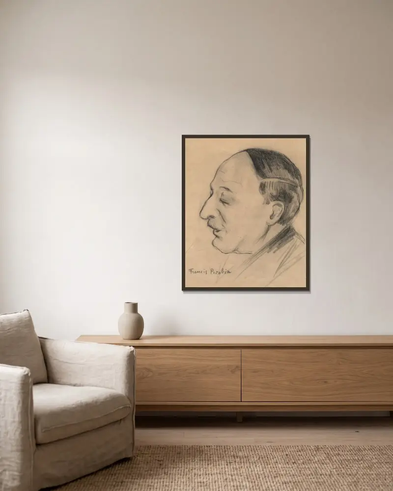 Sans titre (Michel Tony-Révillon) av Francis Picabia inramad på en vägg