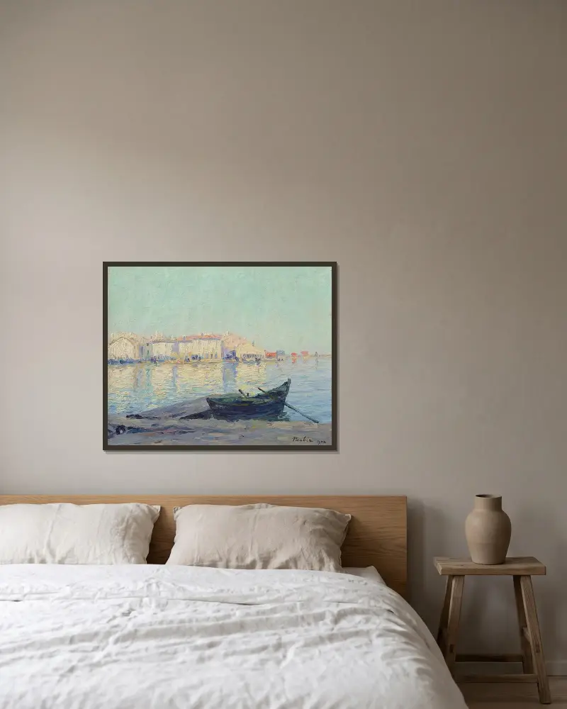 Utan titel (Martigues hamn) av Francis Picabia inramad på en vägg