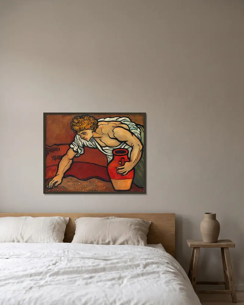 Utan titel (Pojke med kruka) av Francis Picabia inramad på en vägg