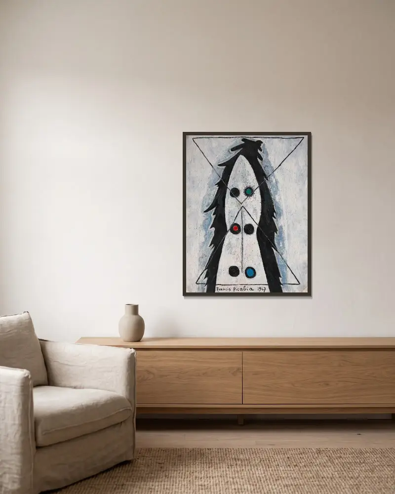 Sans titre av Francis Picabia inramad på en vägg