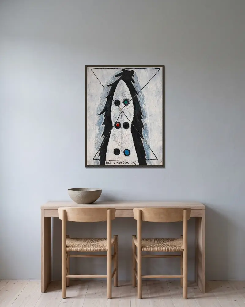Sans titre av Francis Picabia inramad på en vägg