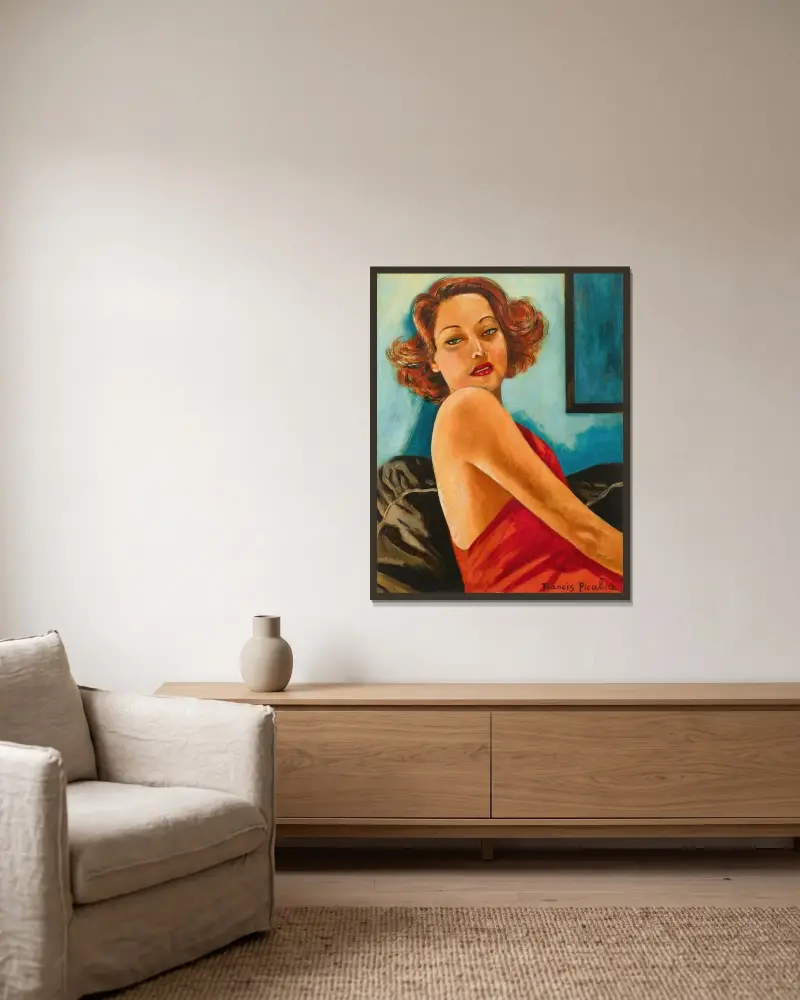 Sans titre av Francis Picabia inramad på en vägg