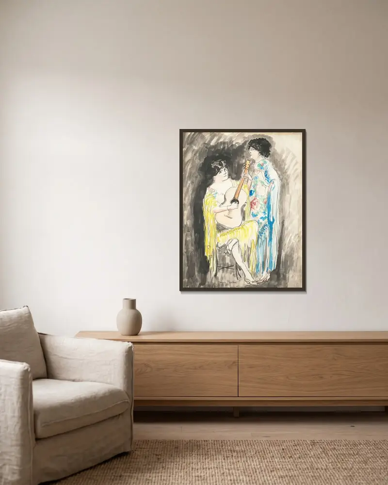 Utan titel (Spanskor) av Francis Picabia inramad på en vägg