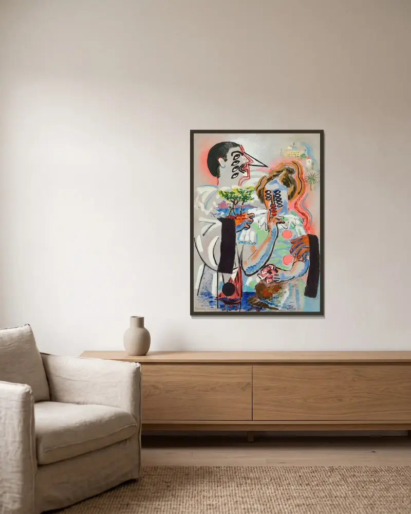 Sans titre av Francis Picabia inramad på en vägg