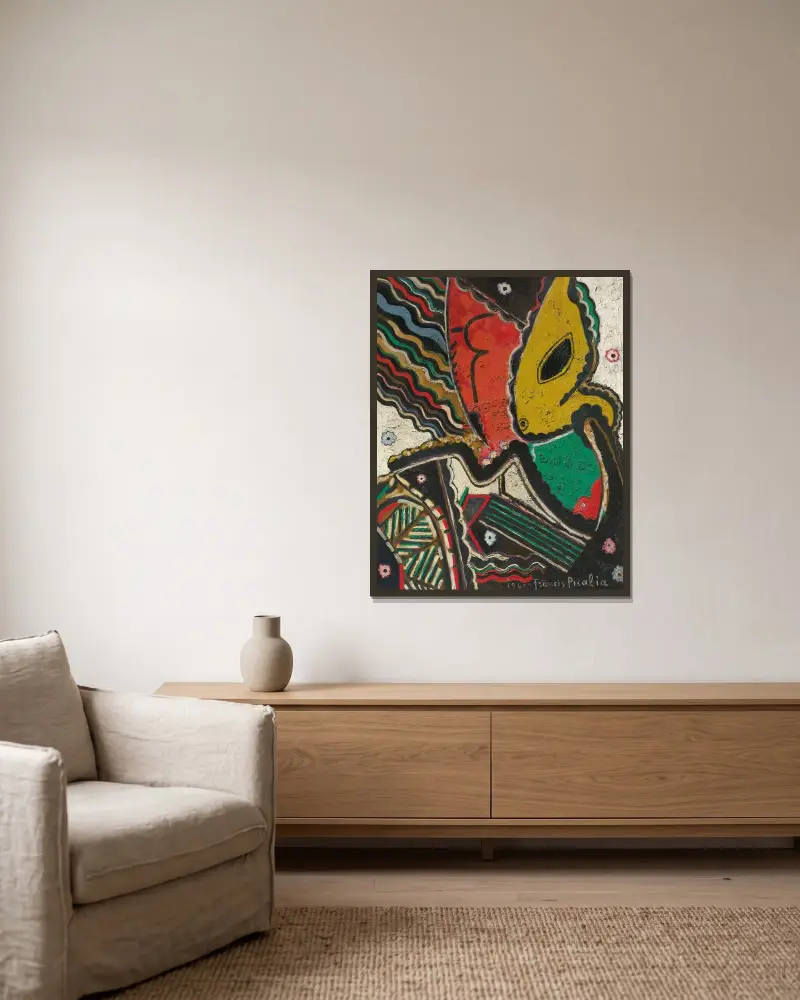 Utan titel (Venedig) av Francis Picabia inramad på en vägg