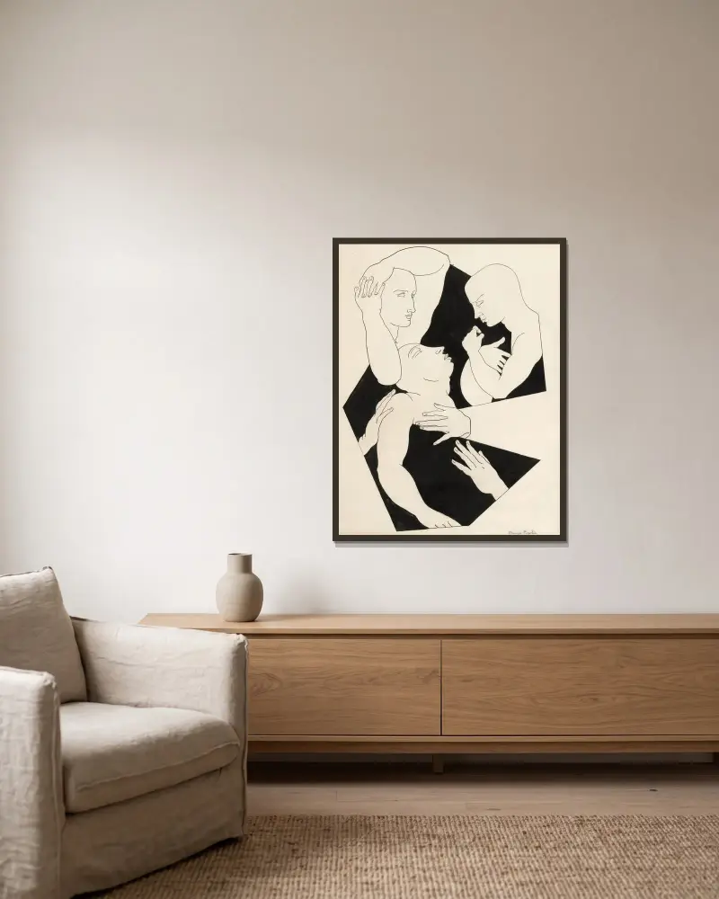 Sans titre av Francis Picabia inramad på en vägg