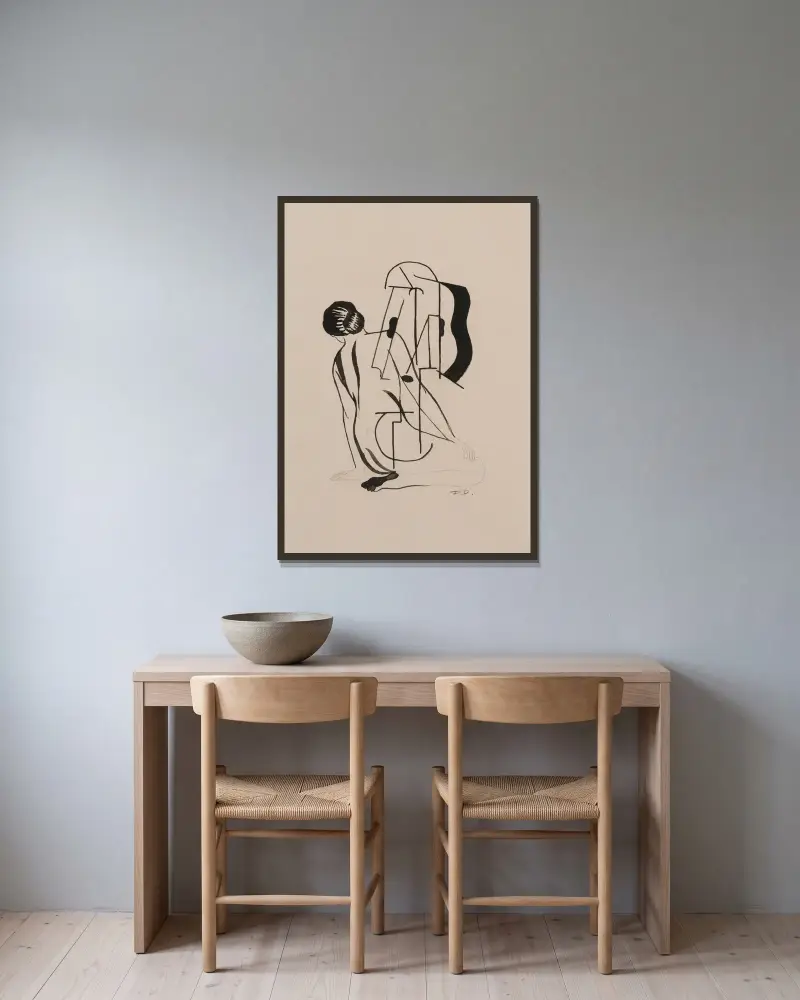 Sans titre ou Nu à la guitare av Francis Picabia inramad på en vägg