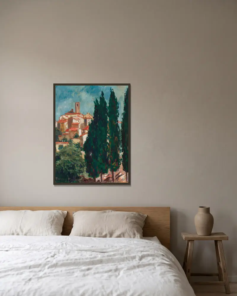 Ohne Titel (Saint-Paul-de-Vence), 1938 von Francis Picabia gerahmt an einer Wand