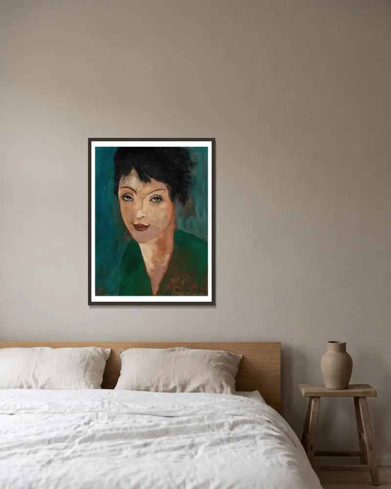 Tête de femme av Francis Picabia inramad på en vägg