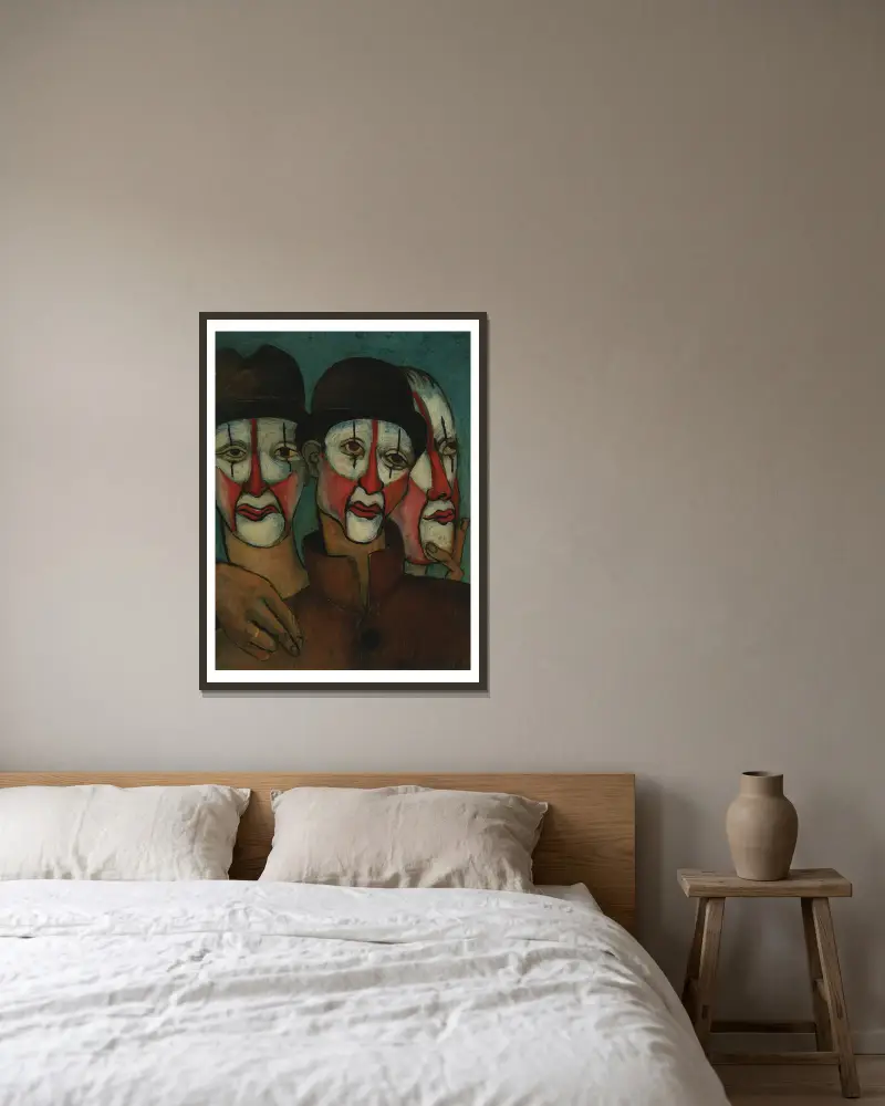 Drei Mimen von Francis Picabia gerahmt an einer Wand