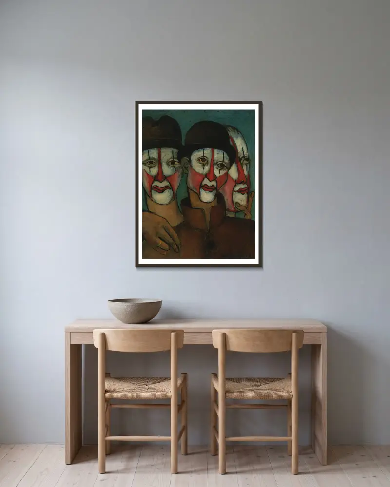 Drei Mimen von Francis Picabia gerahmt an einer Wand