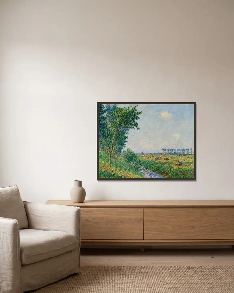 Utan titel (Kor på ängarna i Normandie) av Francis Picabia inramad på en vägg
