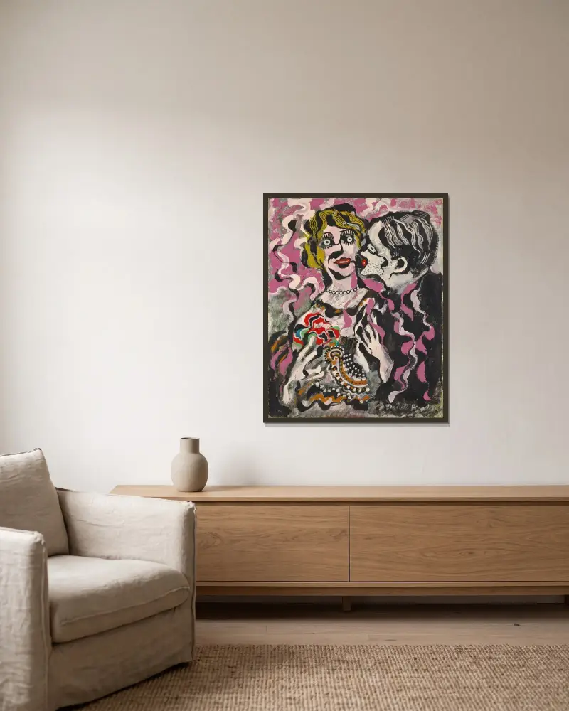 Veglione av Francis Picabia inramad på en vägg