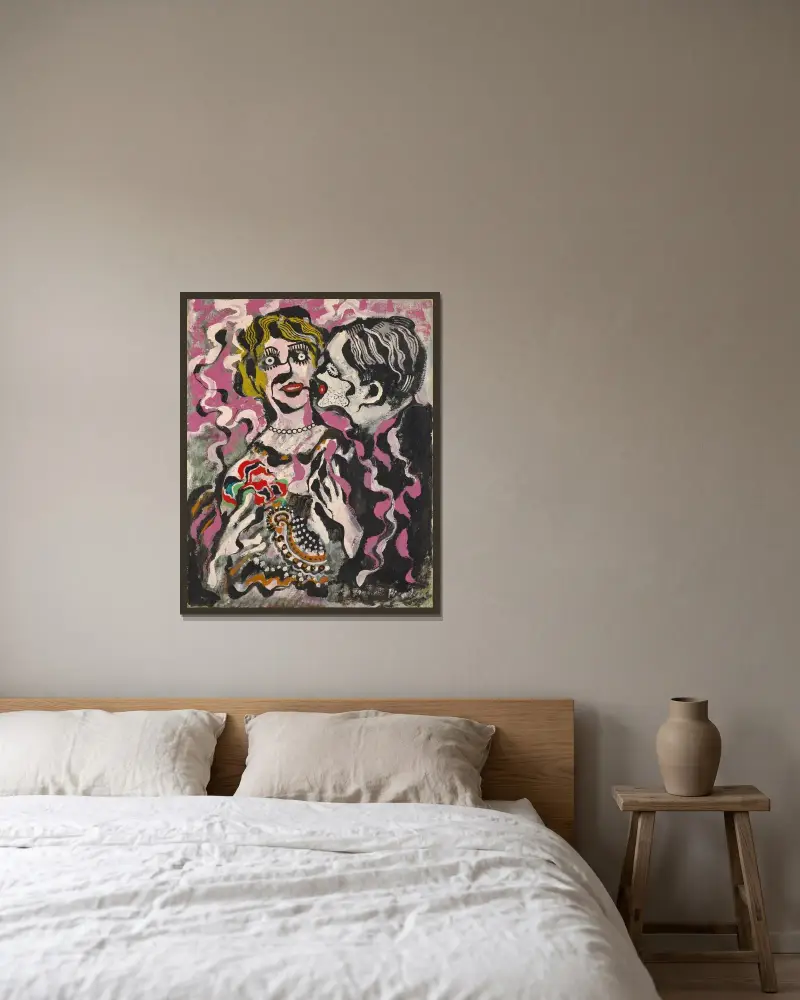 Veglione av Francis Picabia inramad på en vägg