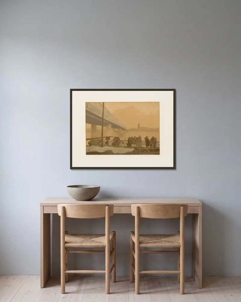 Eisenbrücke von Franciszek Siedlecki gerahmt an einer Wand