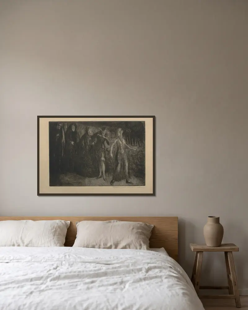 Korowód von Franciszek Siedlecki gerahmt an einer Wand