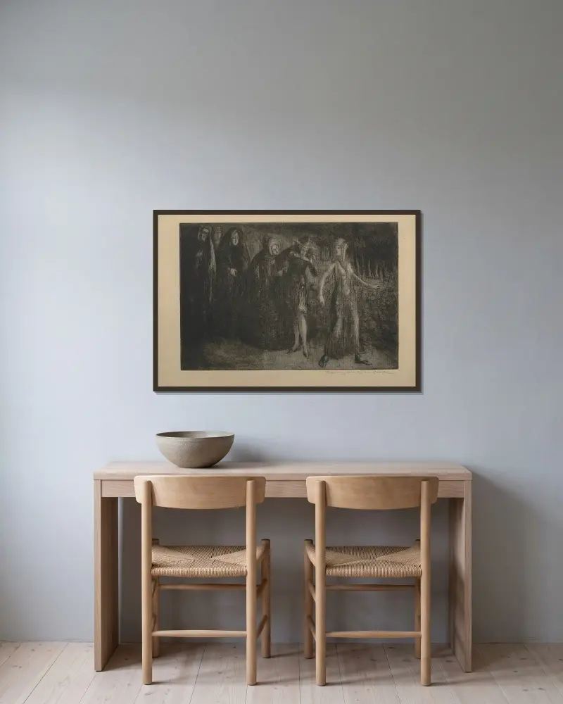 Korowód von Franciszek Siedlecki gerahmt an einer Wand