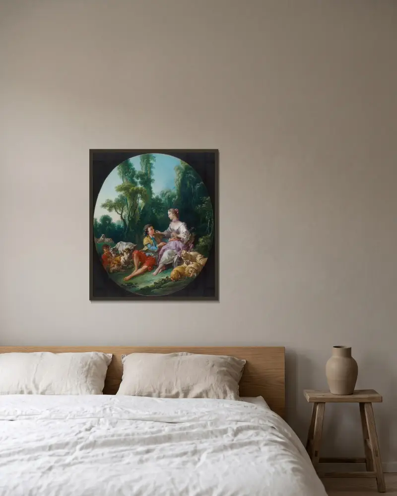 Tänker de på druvan? av François Boucher inramad på en vägg