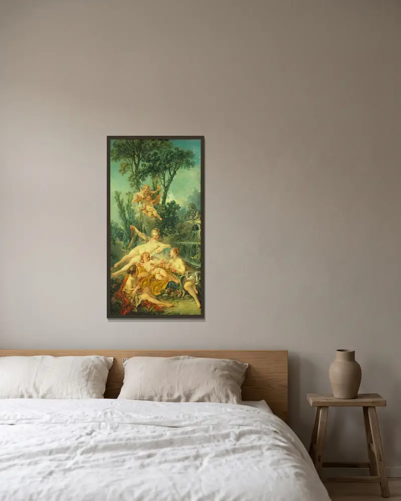 Amor som fånge av François Boucher inramad på en vägg
